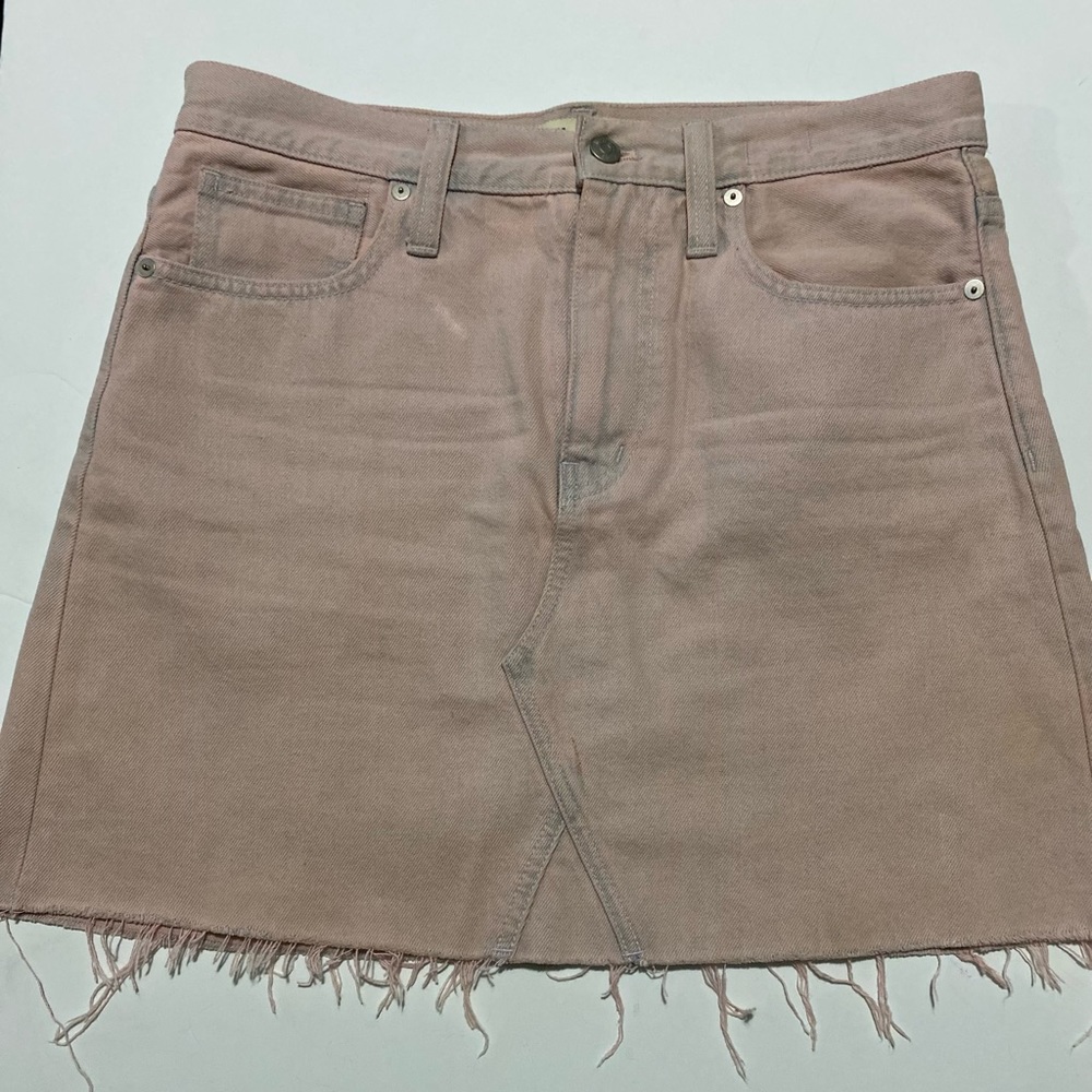 Madewell rigid denim overdyed a line mini skirt